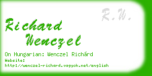 richard wenczel business card